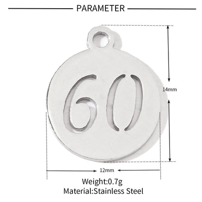 20 pcs/pack of boys and girls digital titanium steel pendants