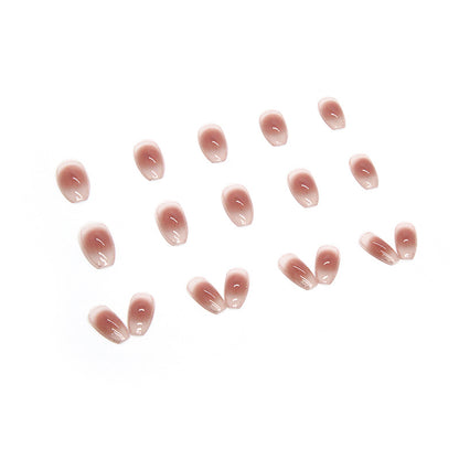 Red Brown Blush Gold Nails