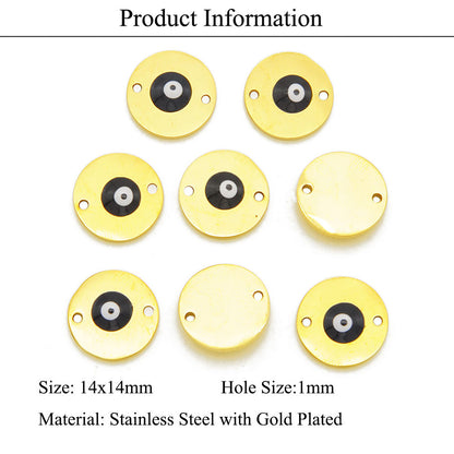 3 pcs/titanium steel eye pendant gold