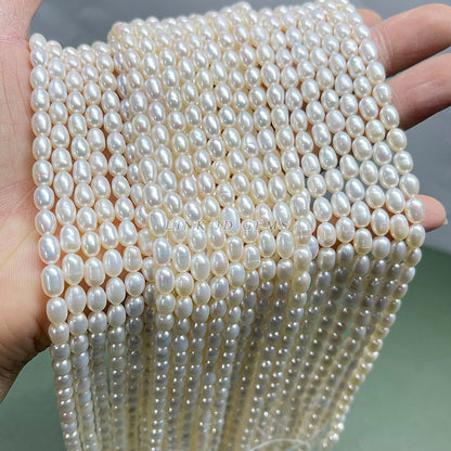 5Mm high gloss micro thread natural freshwater pearl