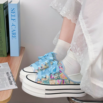 Summer women's flat shiny white shoes
