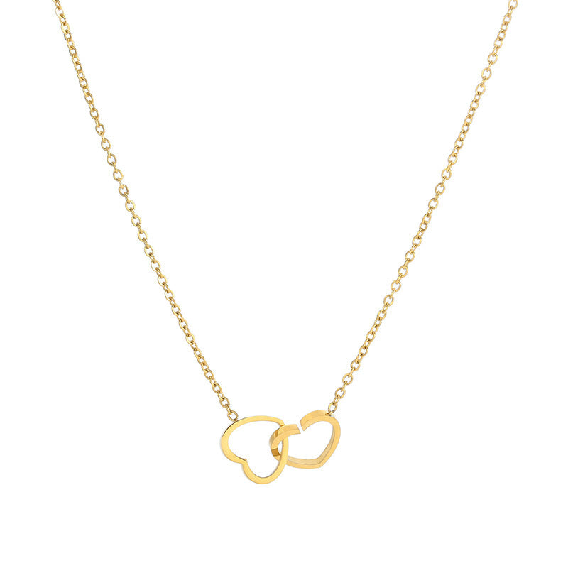 Women's Titanium Steel Heart Collarbone Necklace