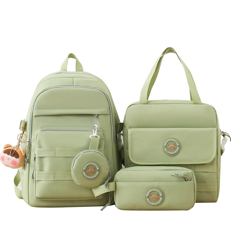 Casual campus style solid color backpack wholesale