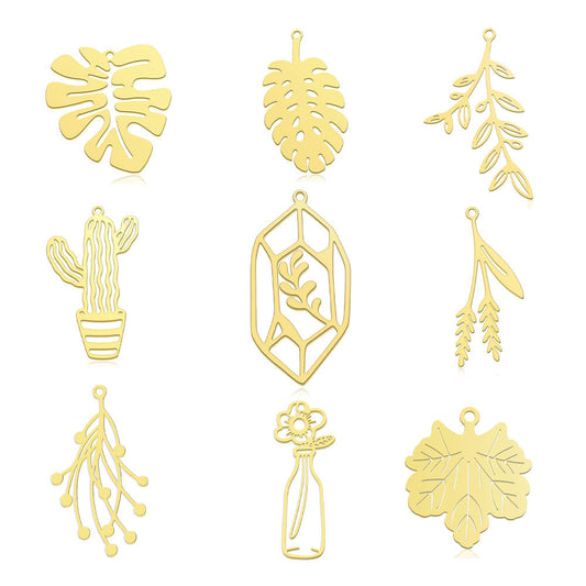 5 pcs/bag leaf maple leaf titanium steel pendant