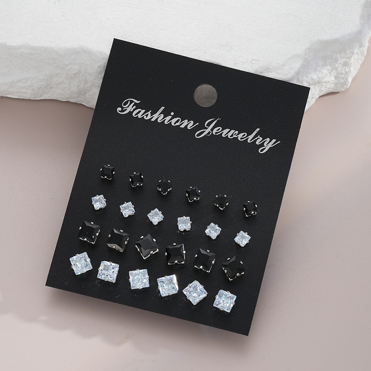 12-Piece Zircon Stud Earring Set