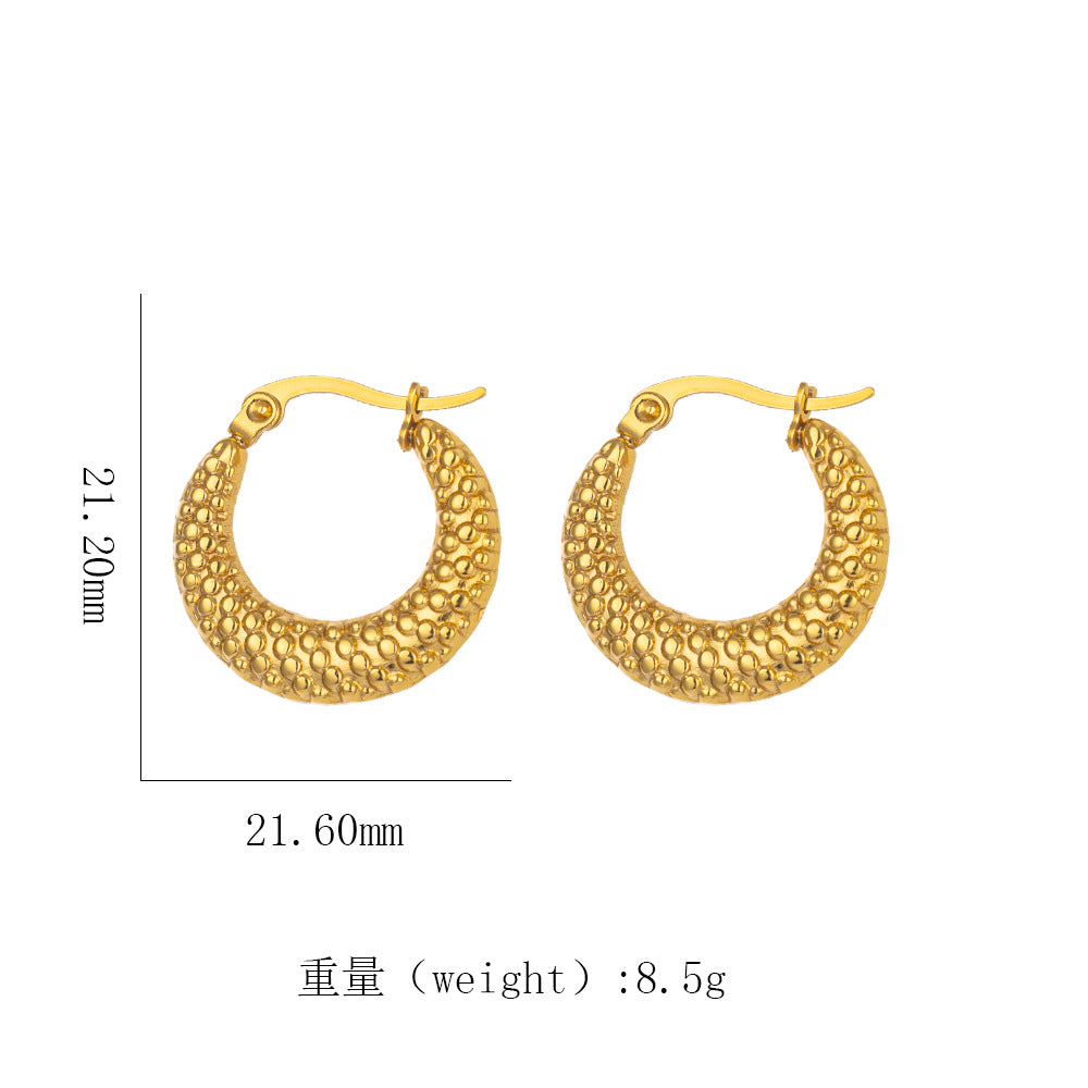 18K Gold Titanium Steel Geometric Earrings