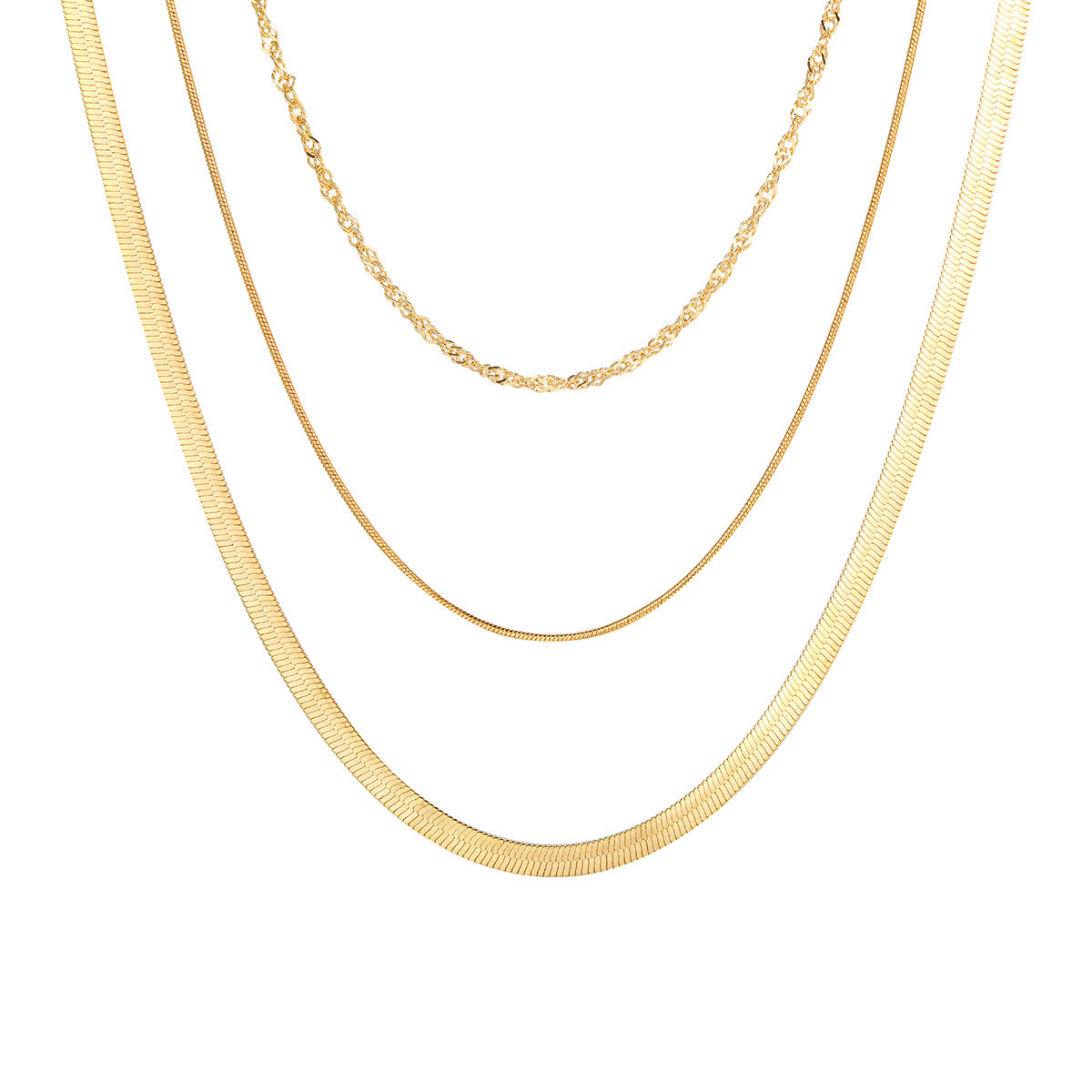 Stacked Snake Bone Chain Necklace