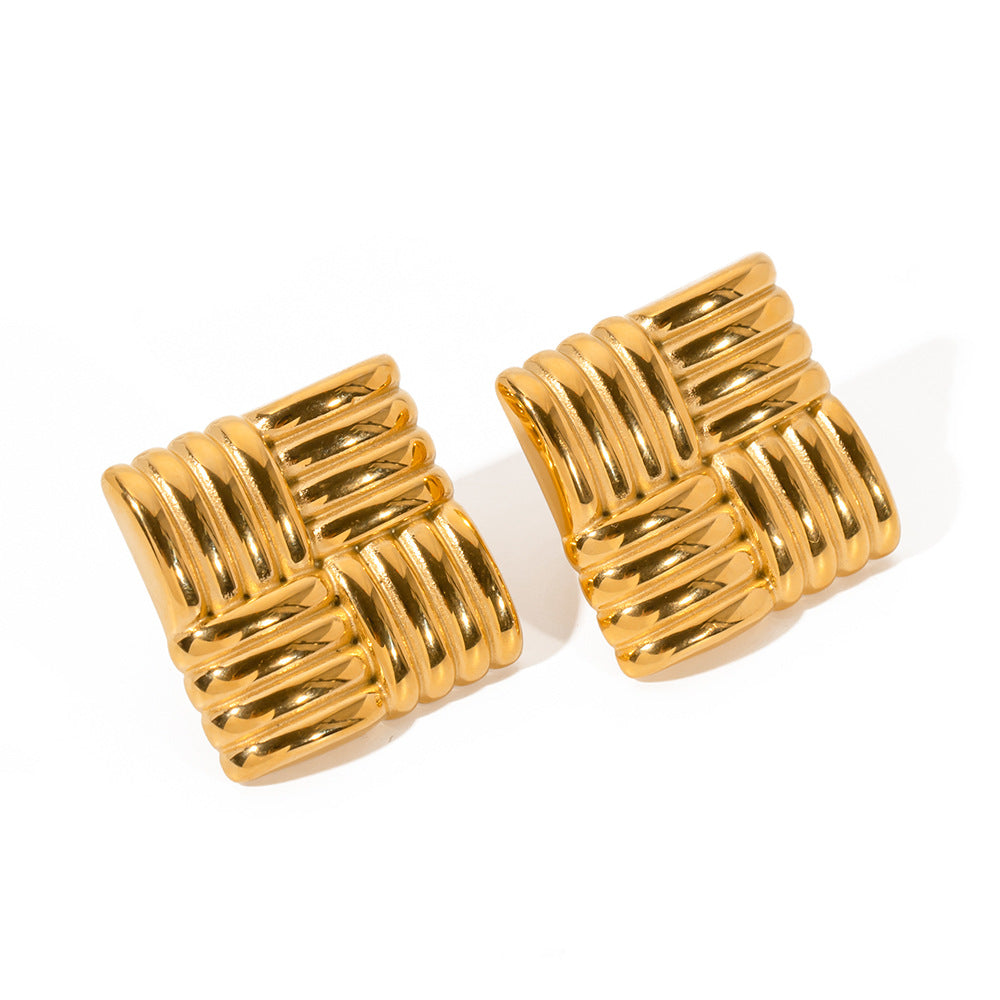 Aretes con textura cuadrada 
