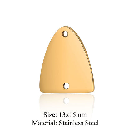 Colgante de acero de titanio con forma geométrica, 5 unidades por bolsa 