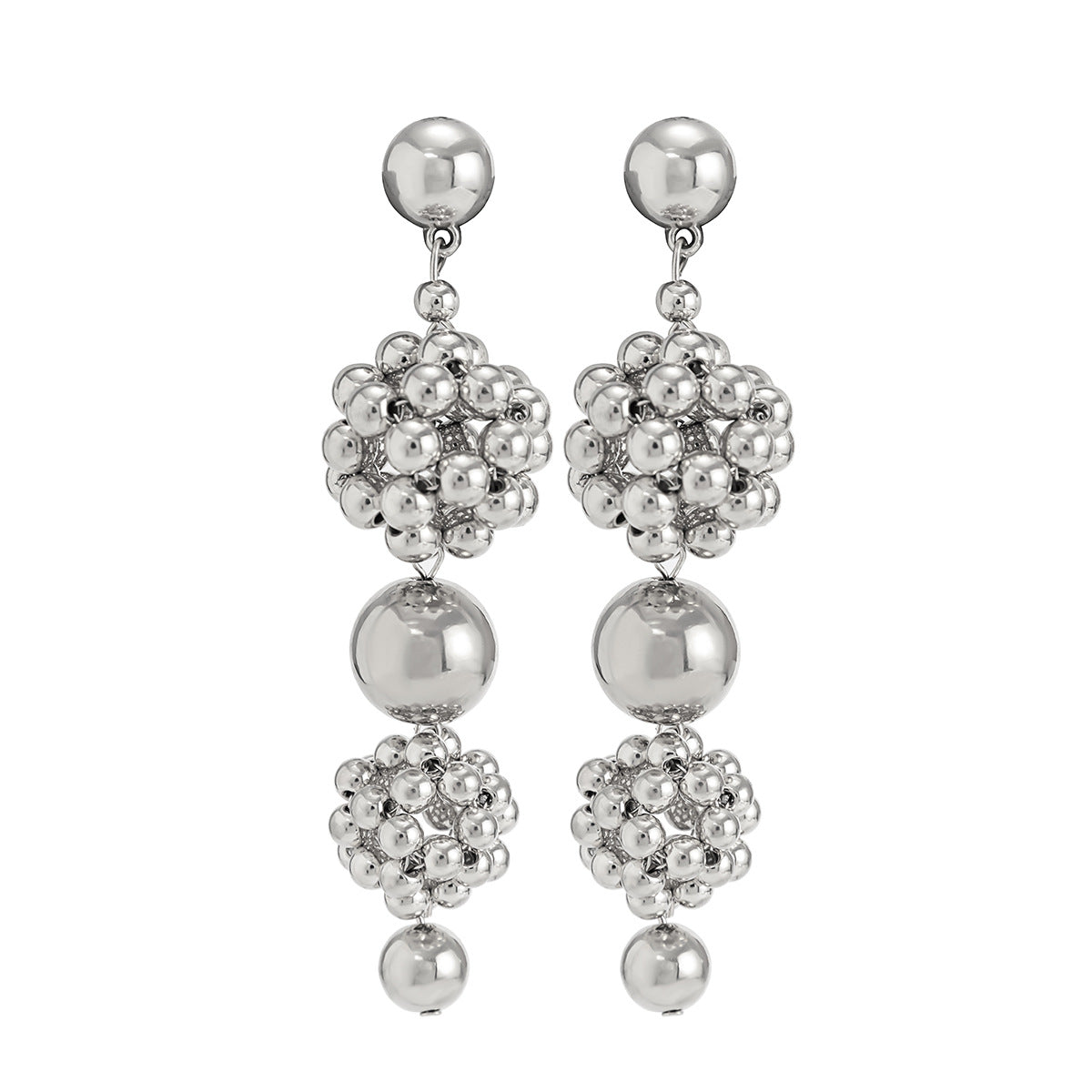 Simple temperament beaded stud earrings