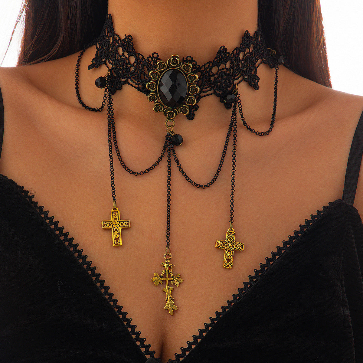 Pumpkin Festival Spider Web Lace Necklace
