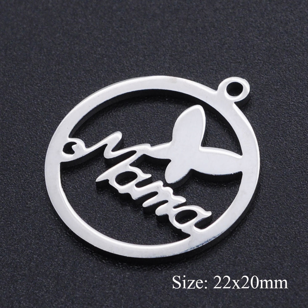 5 pcs/bag Coconut Tree Christmas Tree Titanium Steel Pendant