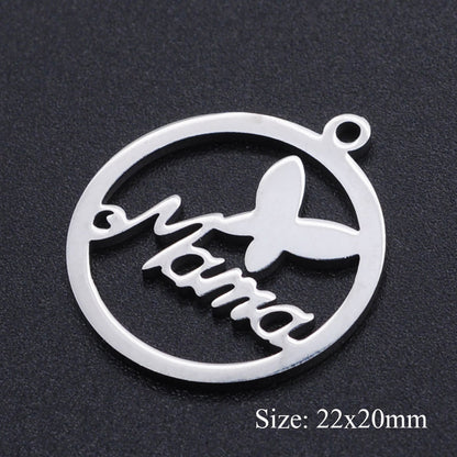 5 pcs/bag Coconut Tree Christmas Tree Titanium Steel Pendant