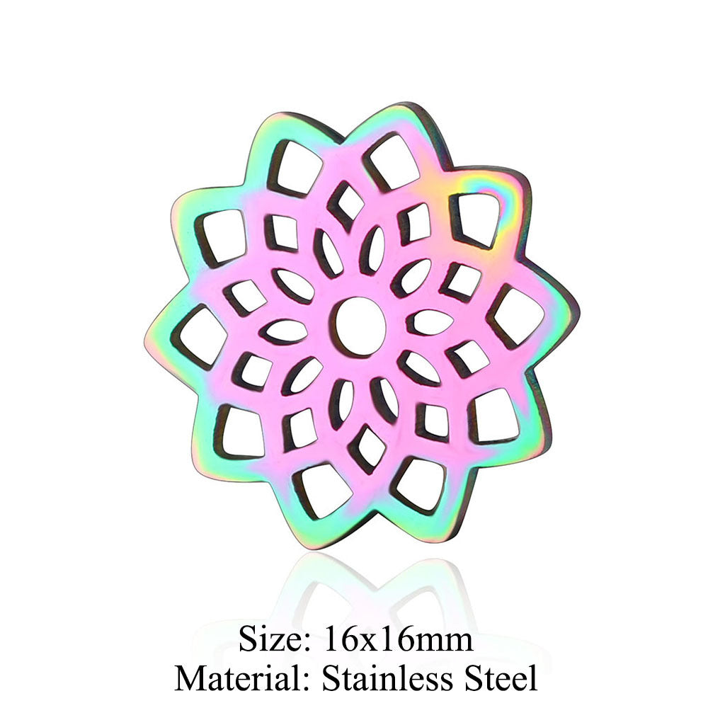 5 pcs/coated colorful dream catcher titanium steel pendant