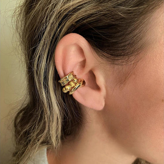 C-Shaped Rhinestone Ear Cuff