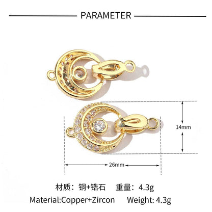 18K gold-coated rose copper zircon detachable connecting buckle