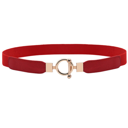 Retro Circle Button Slim Waist Seal