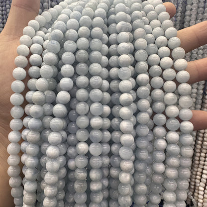 4-10MM natural stone aquamarine round beads loose beads