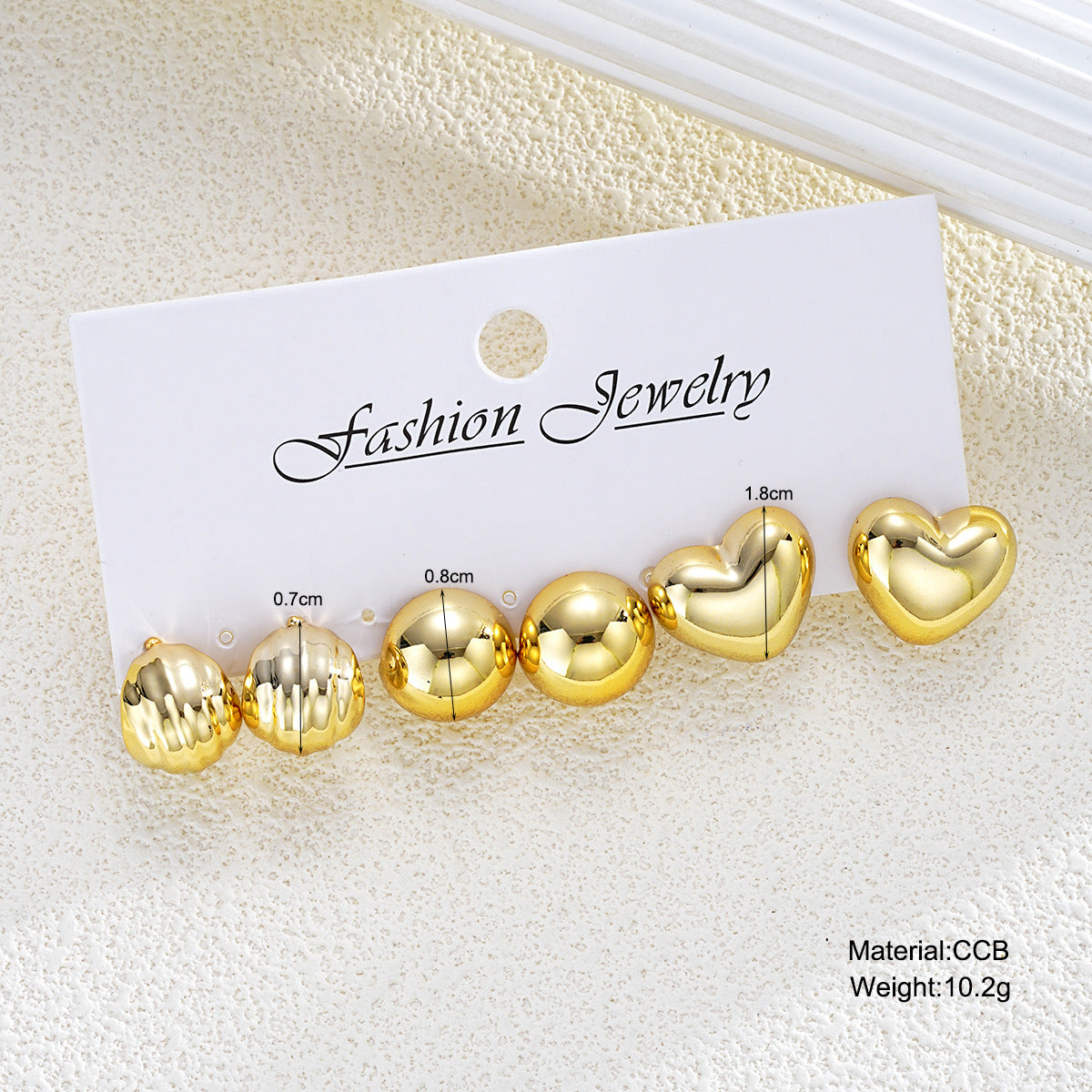CCB Love Stud Earring Set (3-Piece)
