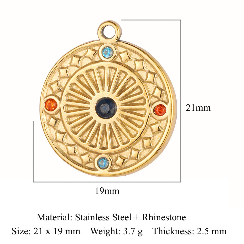 Colgante de acero de titanio con forma de tótem facial, accesorios de acero inoxidable con doble orificio 