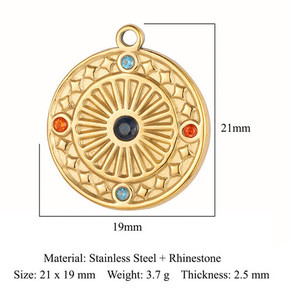 Colgante de acero de titanio con forma de tótem facial, accesorios de acero inoxidable con doble orificio 