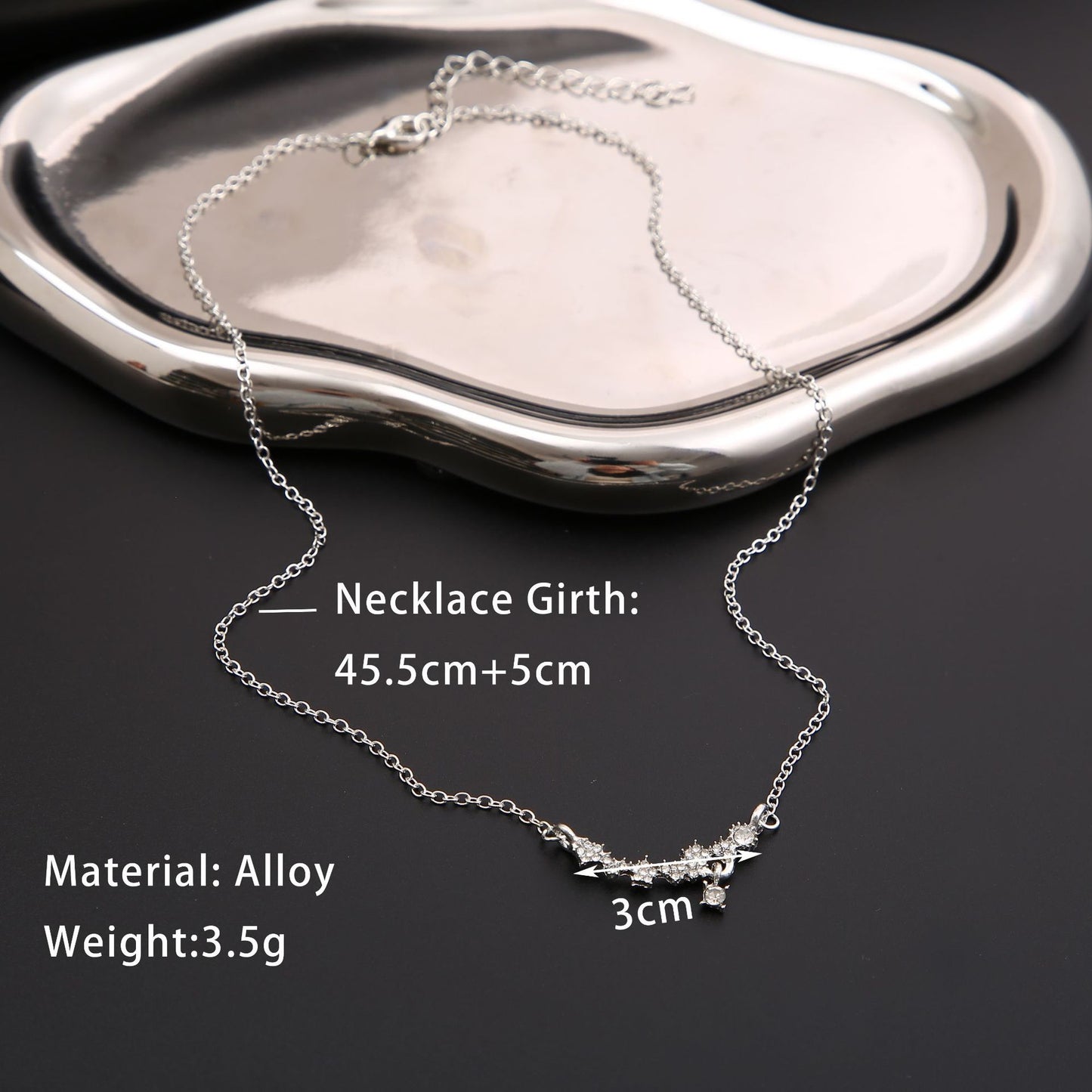 Zircon Flower Collarbone Necklace