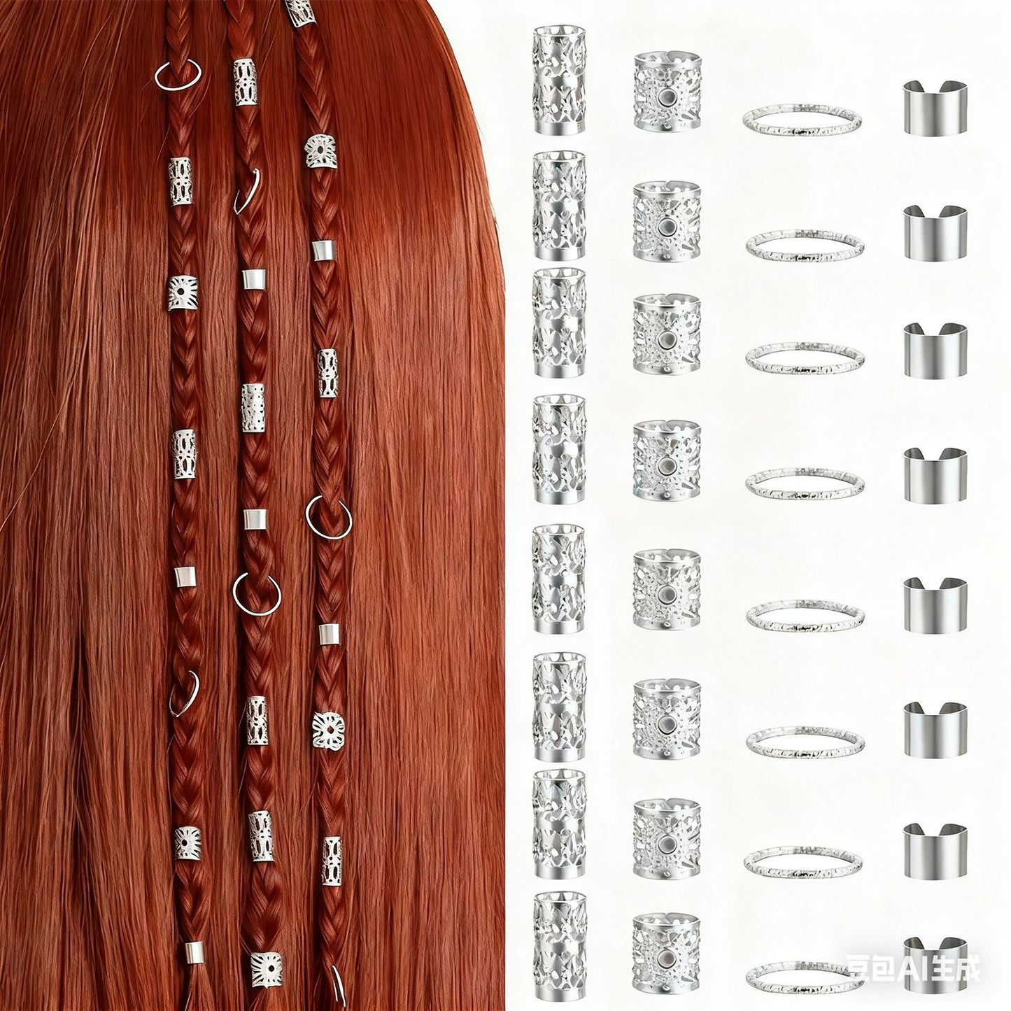 40Pcs Gold Hair Extension Rings