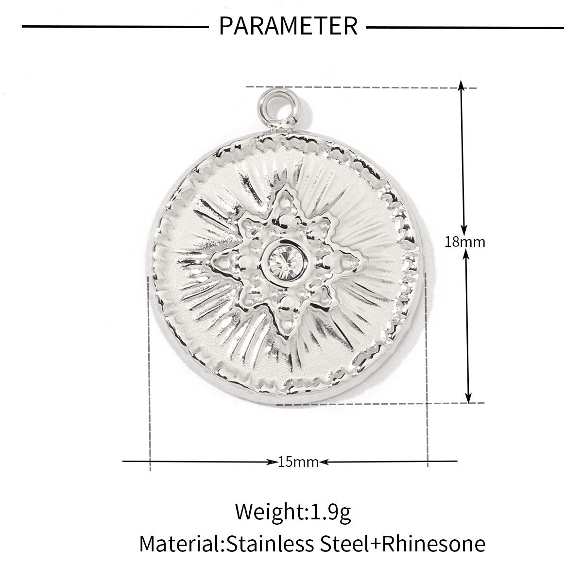 Star Sun Titanium Steel Necklace Pendant ins