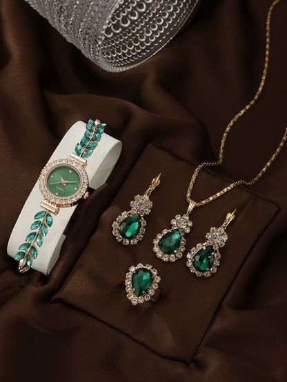 Quartz bracelet watch jewelry set