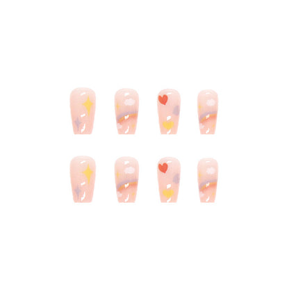 Uñas de ballet de arco iris 