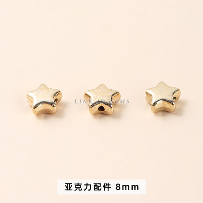 Gold-plated acrylic beads