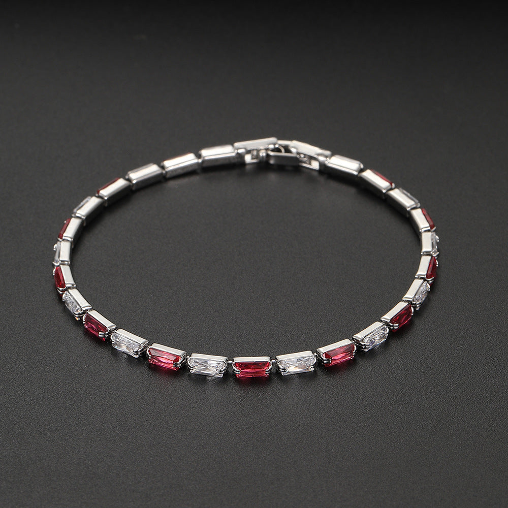 High-grade silver zircon bracelet