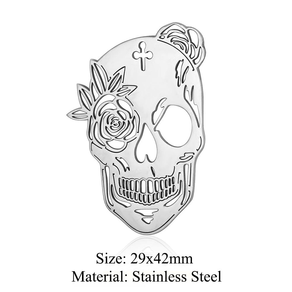 5 pcs/bag witch titanium steel pendant peach heart cross