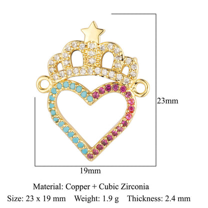 Bead butterfly copper zircon double hole accessories family pendant