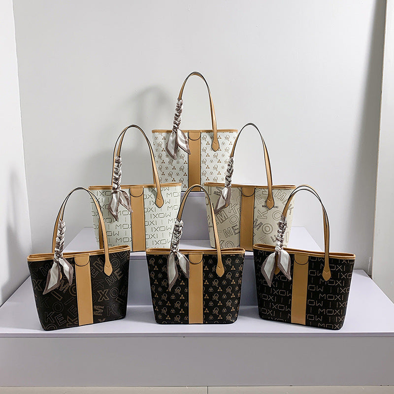 Printed tote women's bag premium texture