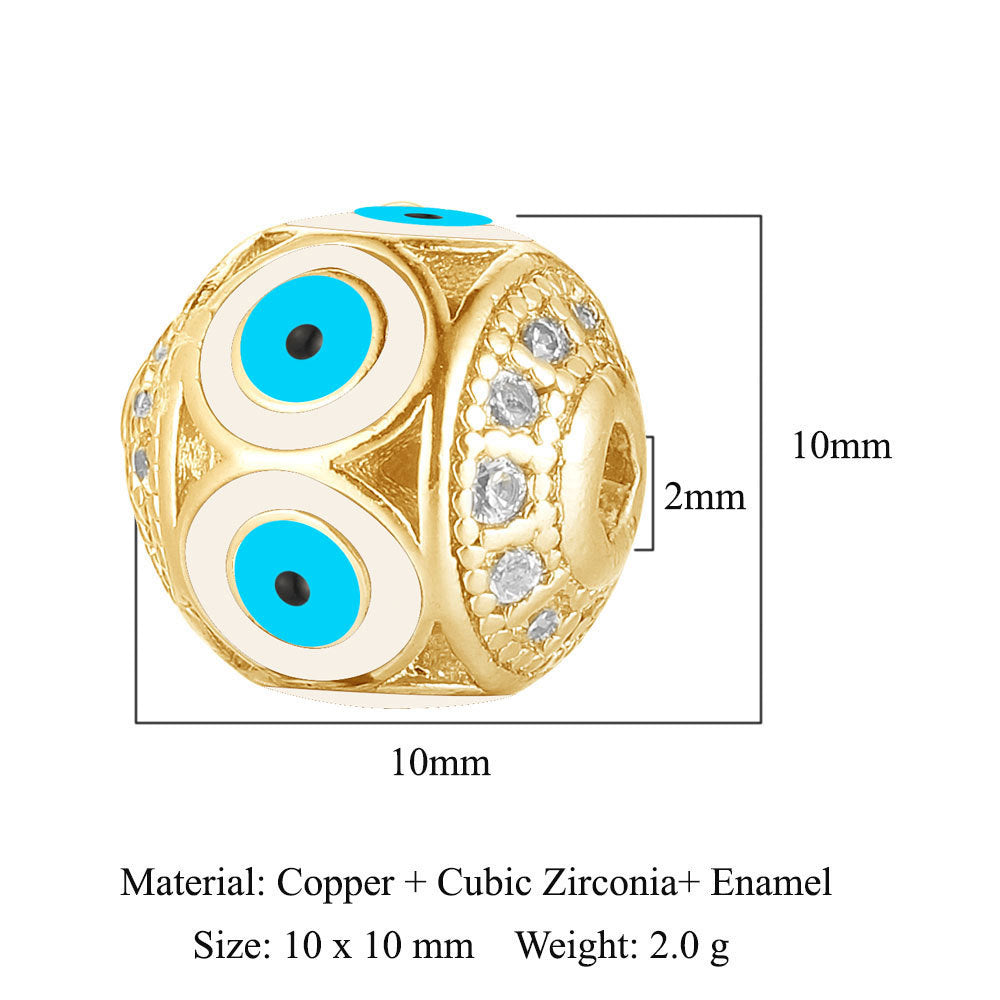 Devil's Eye Copper Zircon Jewelry Beads
