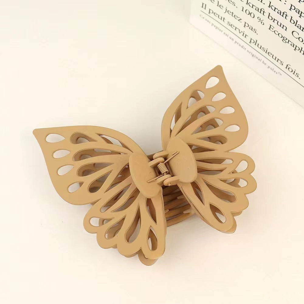 Acetic acid hollow matte butterfly large grab clip