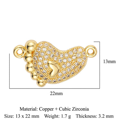 Copper zircon DIY jewelry accessories dripping love