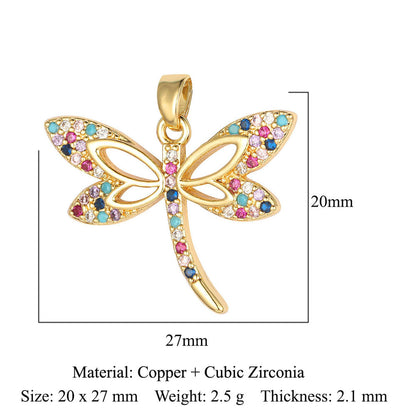 Fly color zirconium copper micro-inlaid necklace pendant