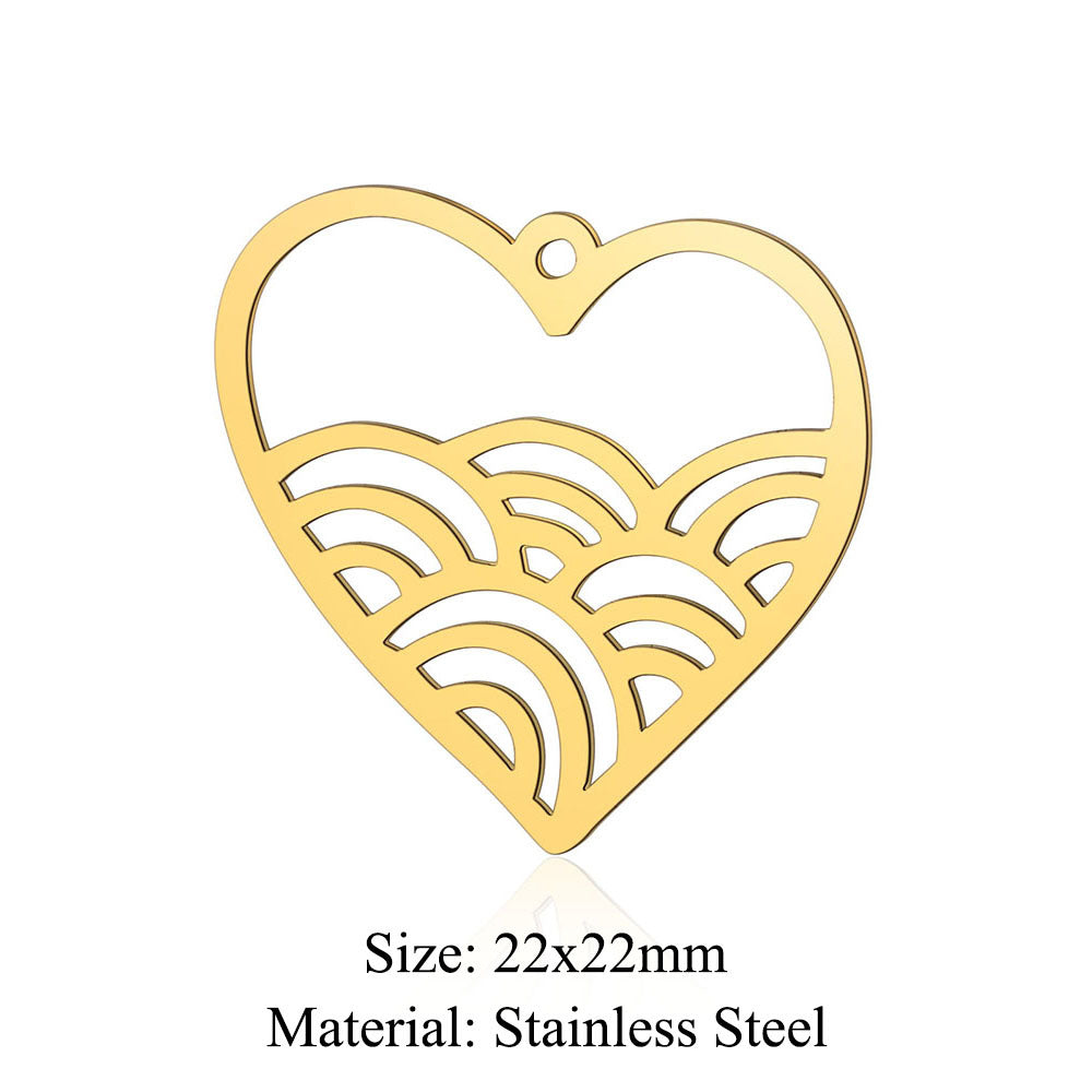 5 pcs/pack Titanium steel pendant for sea wave ice cream