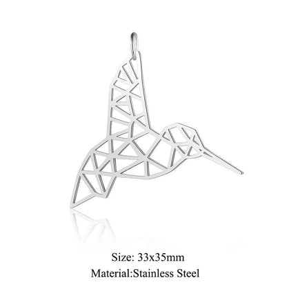 5 pcs/titanium steel large accessories paper-cut animal pendant