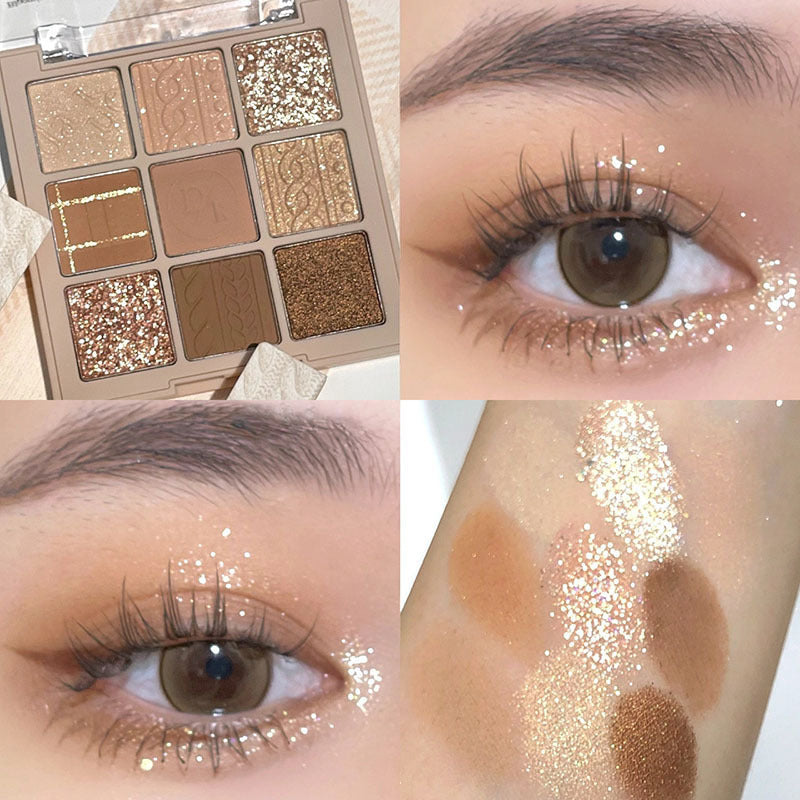 Paleta de sombras de ojos acrílicas transparentes de nueve colores 