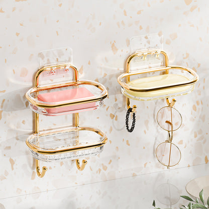 Jabonera de doble capa, jabonera con escurridor 