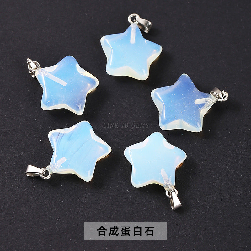 20Mm natural crystal agate pentagram pendant