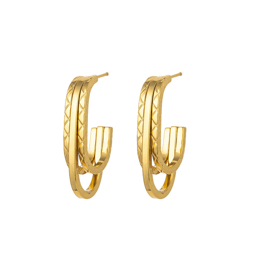 Women's 18K Gold Titanium Steel Geometric Hollow Spiral Bracelet