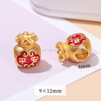 Ancient gold bell lotus abacus pendant