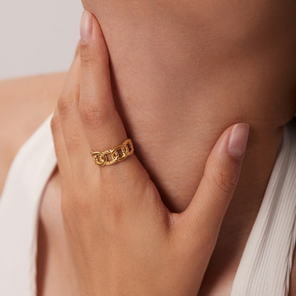 Steel twist chain open ring jewelry