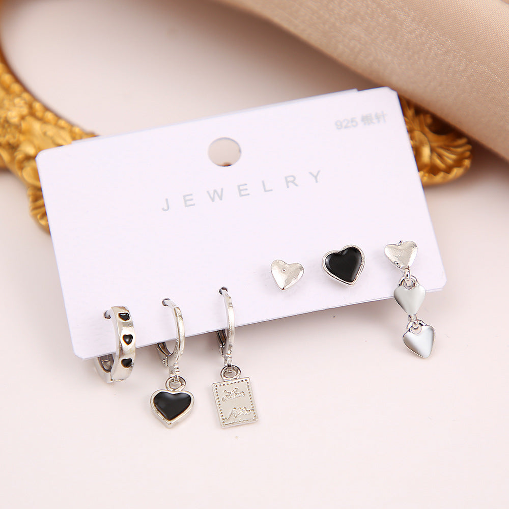 Ins Love Ring & Ear Buckle Set