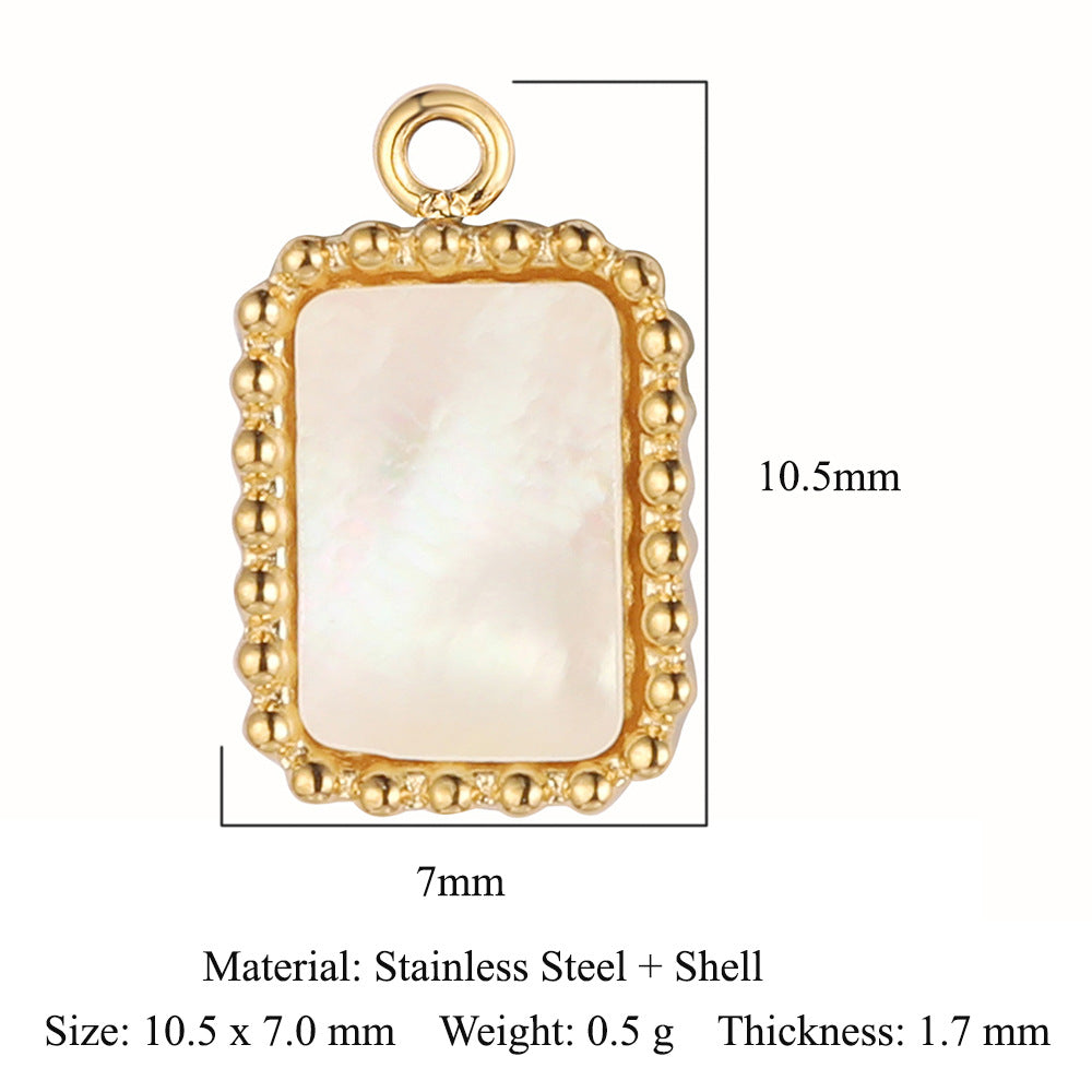 Square point diamond stainless steel pendant