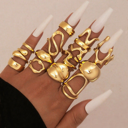 15-Piece Lava Line Ring Set